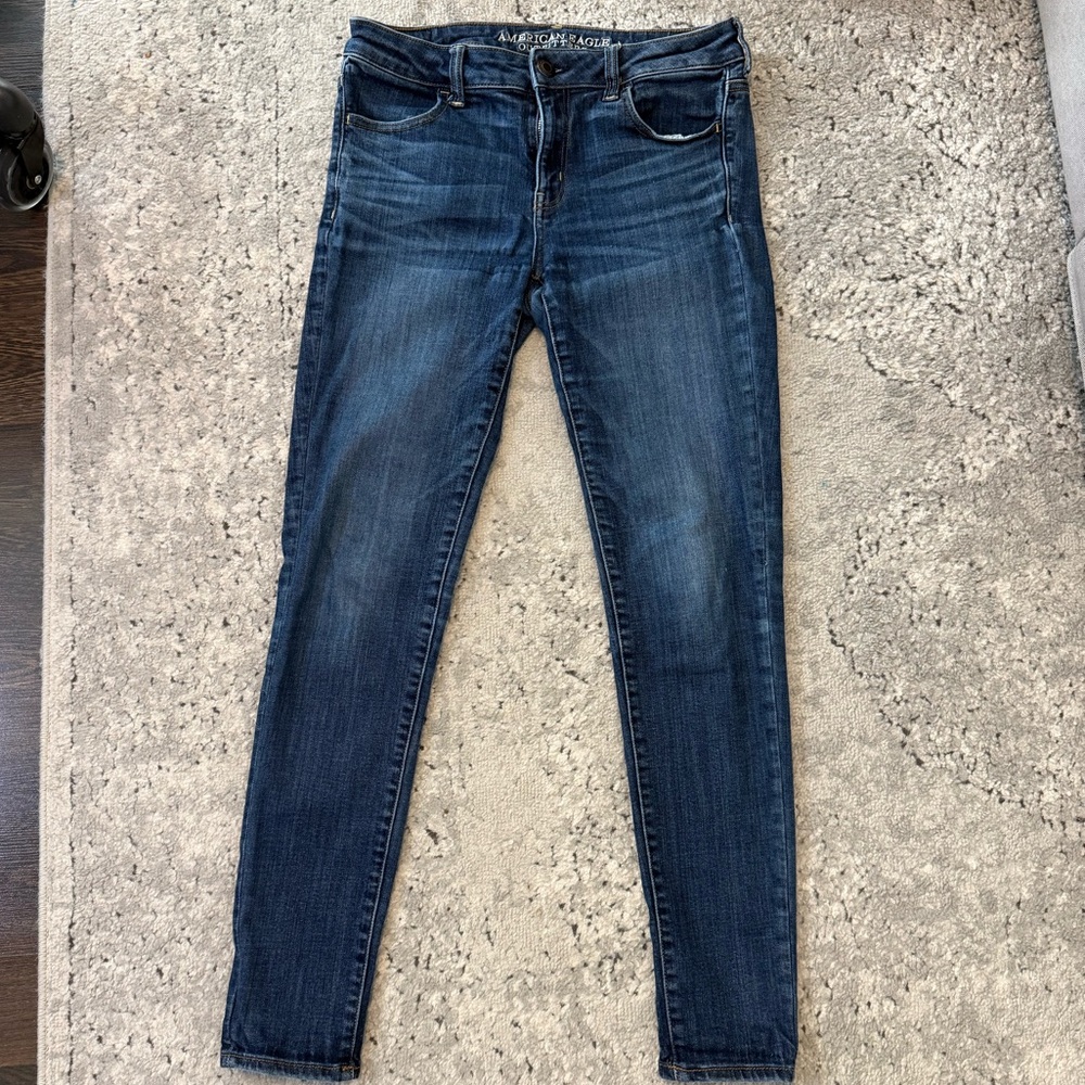 American Eagle Outfitters Women's Dark Blue Skinny Jeans